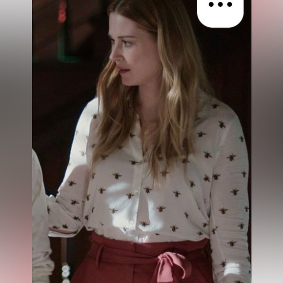 L’AGENCE Camille 3/4 sleeve Bee Button down Blouse - Picture 9 of 10